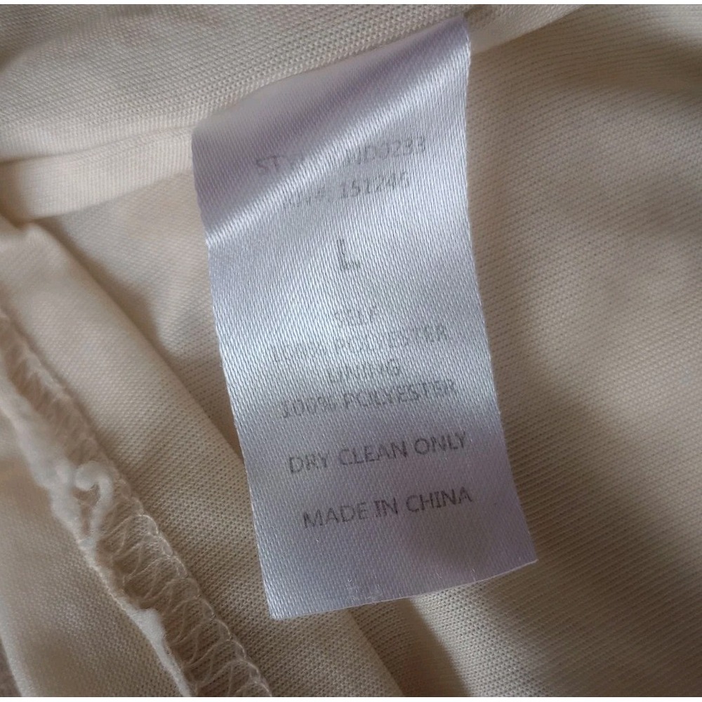 Brass & Roe CTS Dress Embroidered Floral Boho Gauzy Festival Lined Beige Large - Picture 5 of 5
